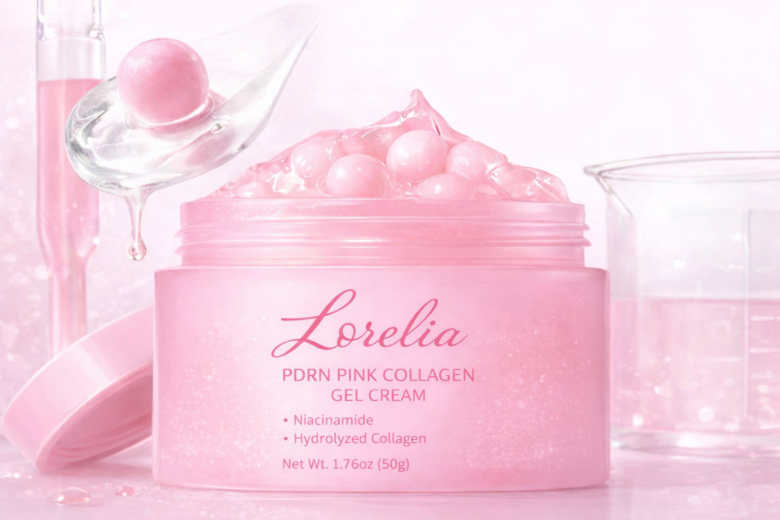 Lorelia™ Crema Viso al Collagene Rosa – Effetto Jelly Glow