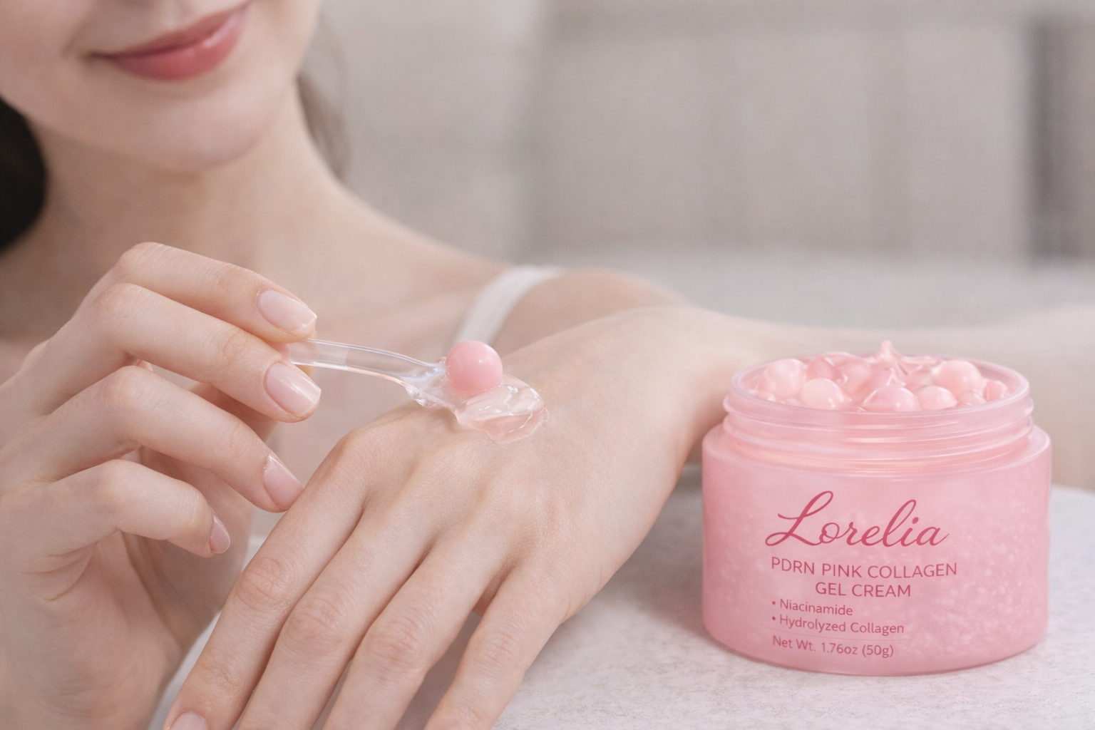 Lorelia™ Crema Viso al Collagene Rosa – Effetto Jelly Glow