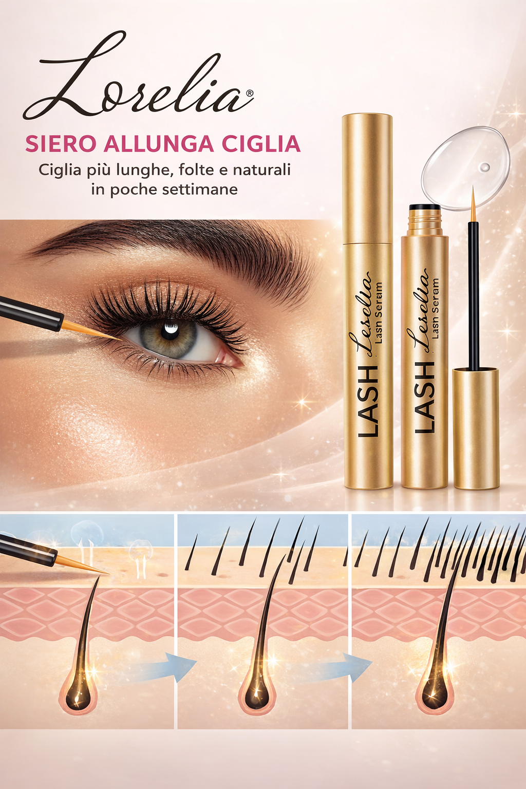Lorelia Lash Serum™ – Ciglia più lunghe e folte in 14 giorni